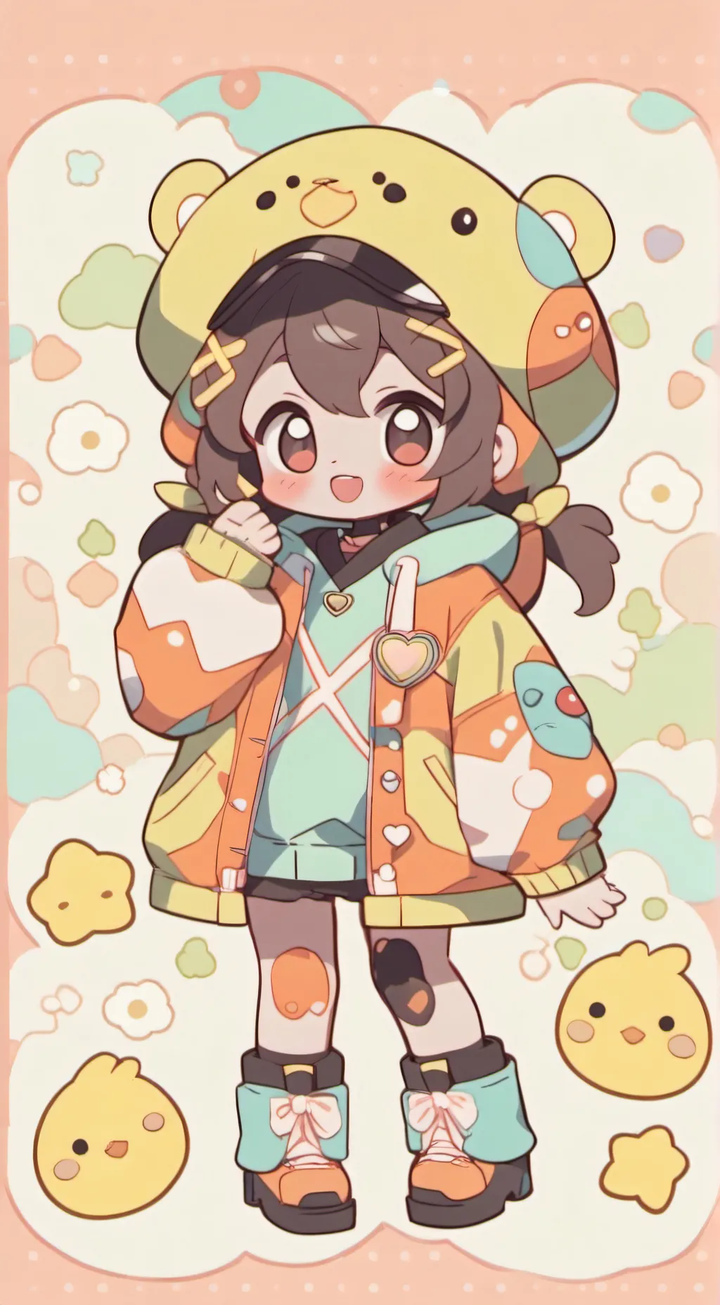ai character: 🐥CUSTINE✨CHICKIE 🐥 background