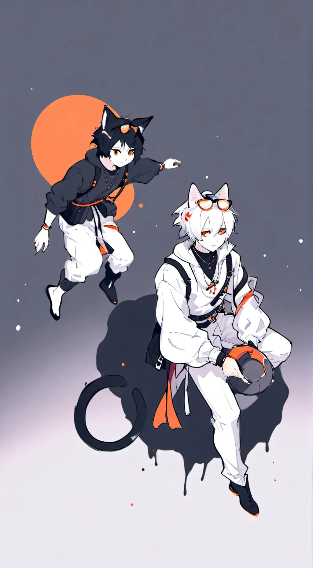 ai character: cat people war background