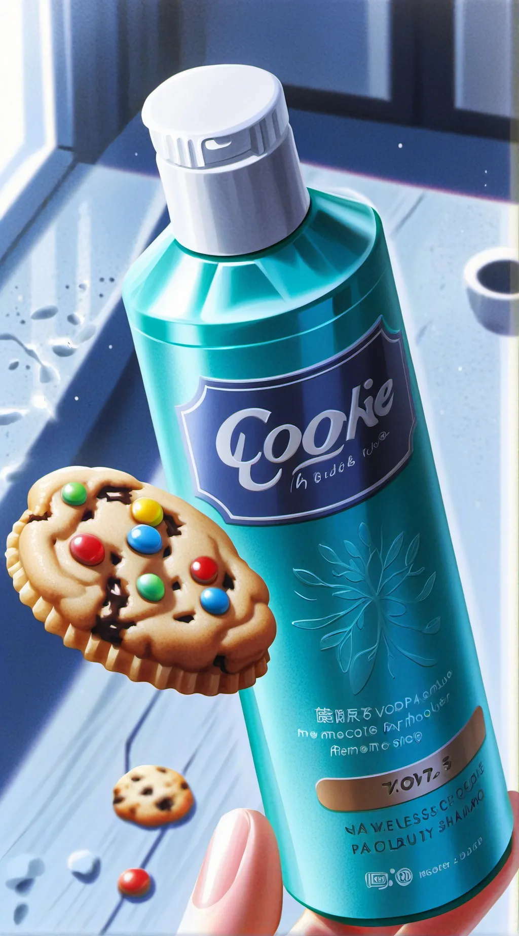 ai character: 🧼soap cookie🍪 background