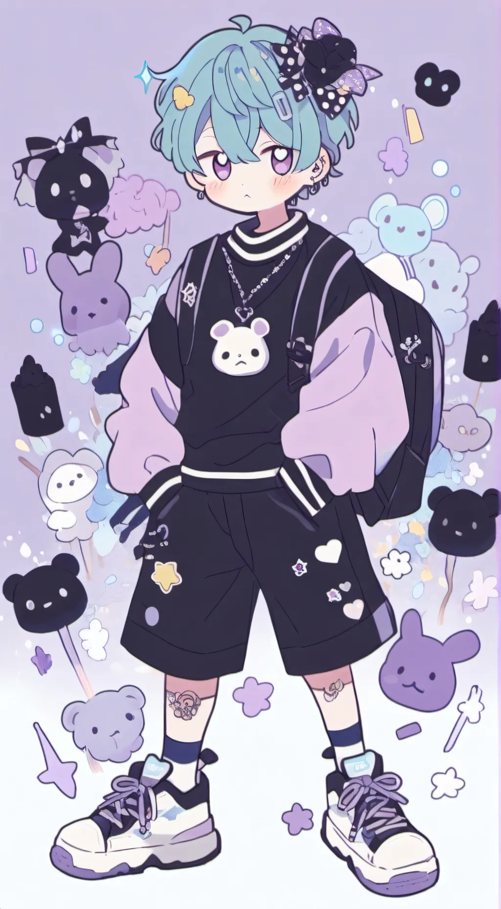 ai character: ^cute kitty bully^ background