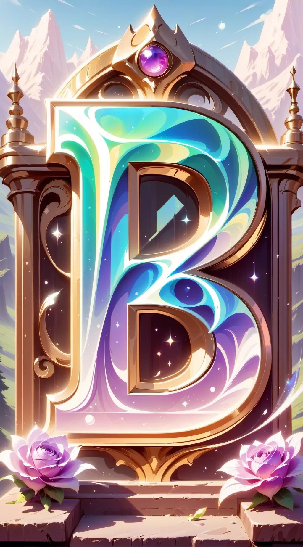 ai character: Letter B background