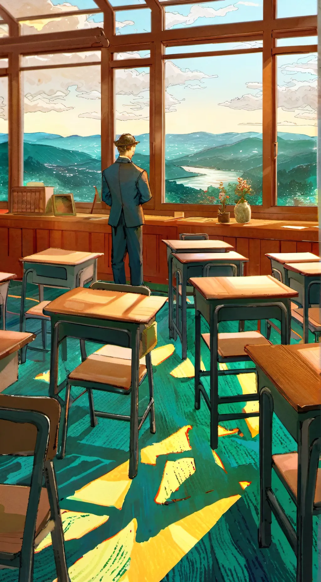 ai character: Classroom  background