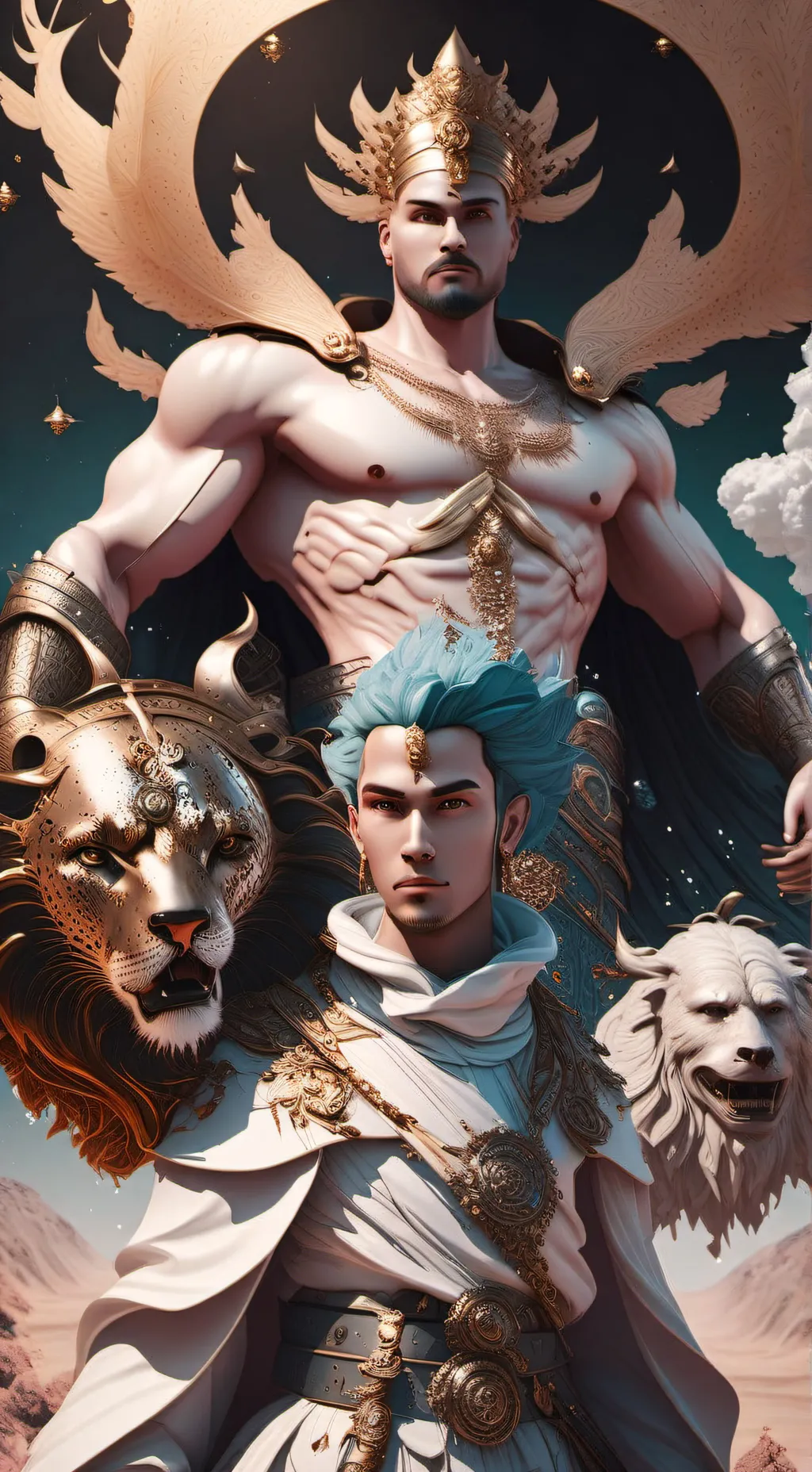 ai character: defender of the in background