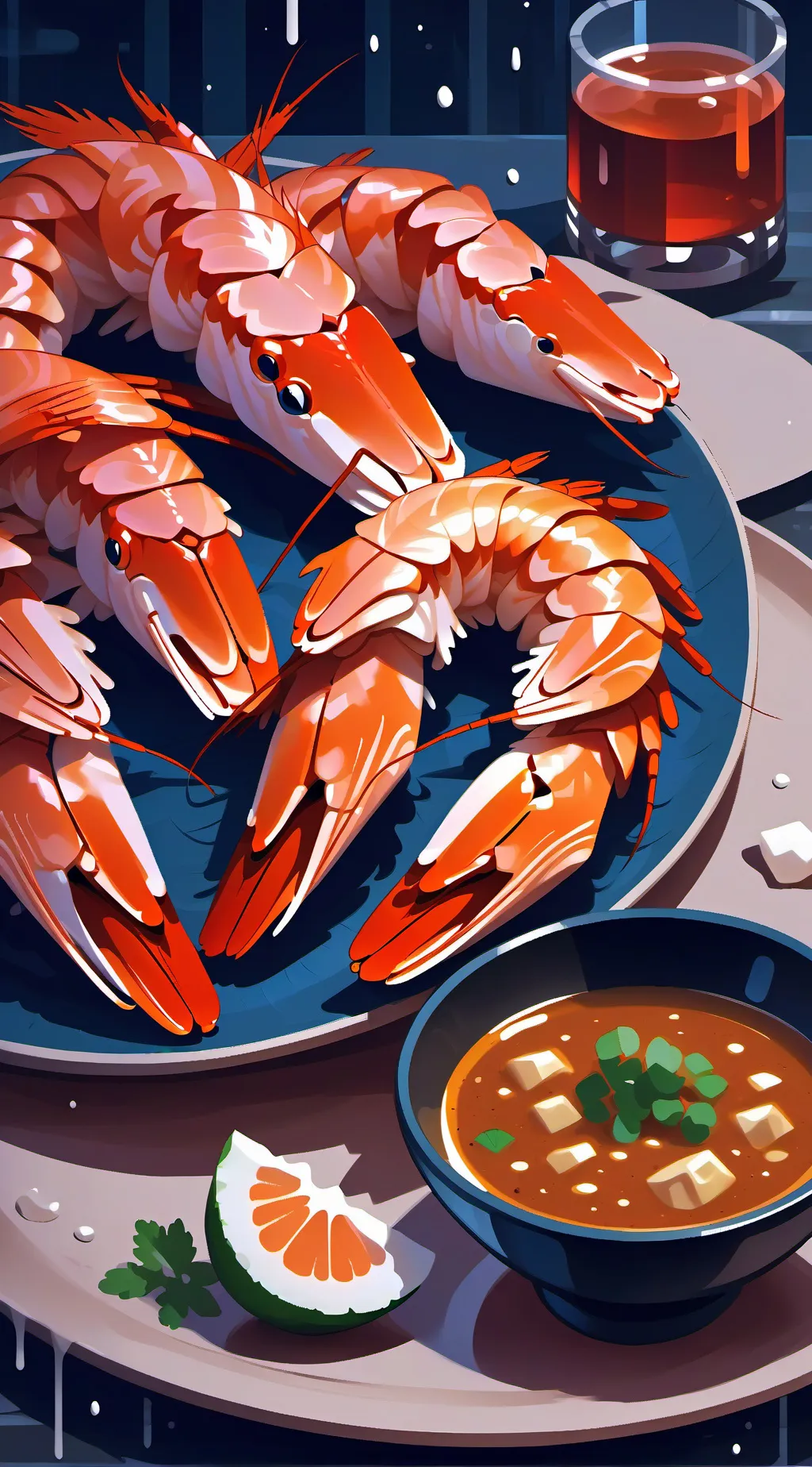 ai character: Shrimpo  background