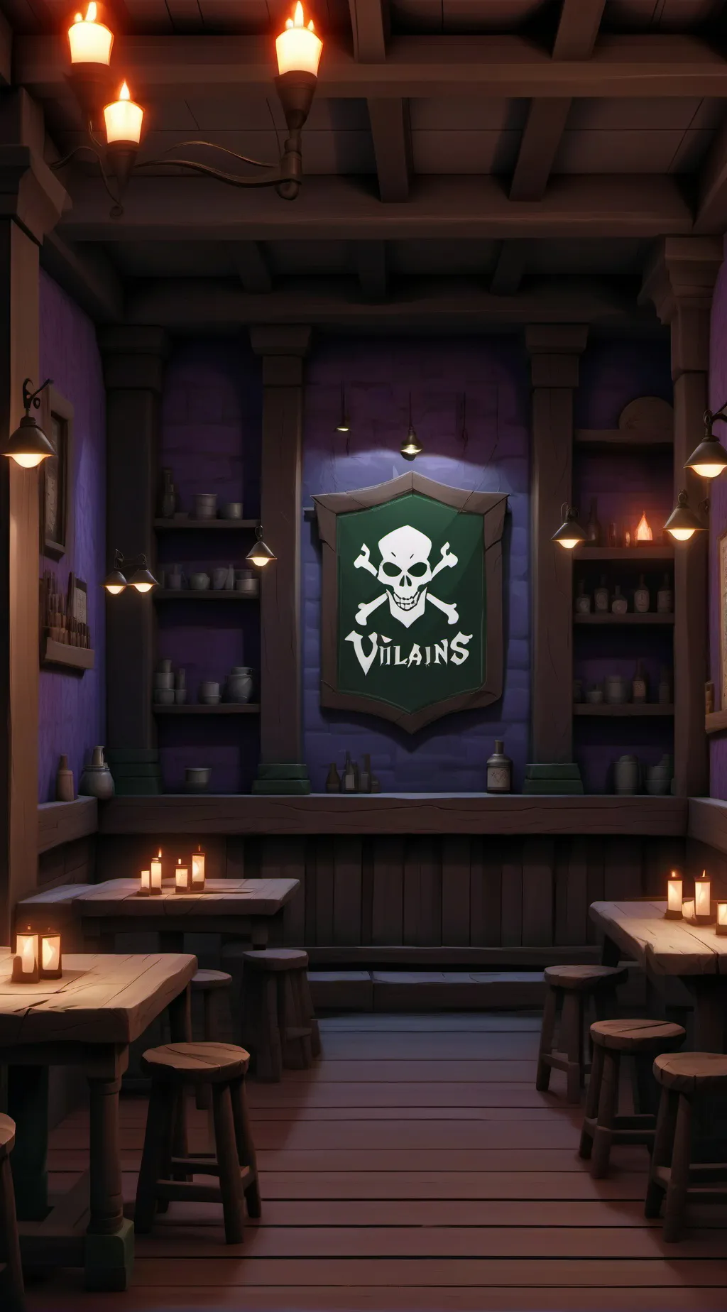 ai character: The Villains Club background