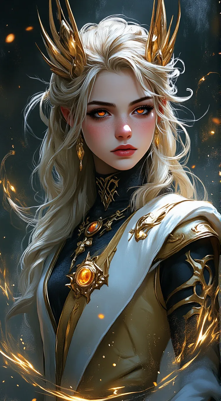 ai character: fire Queen  background