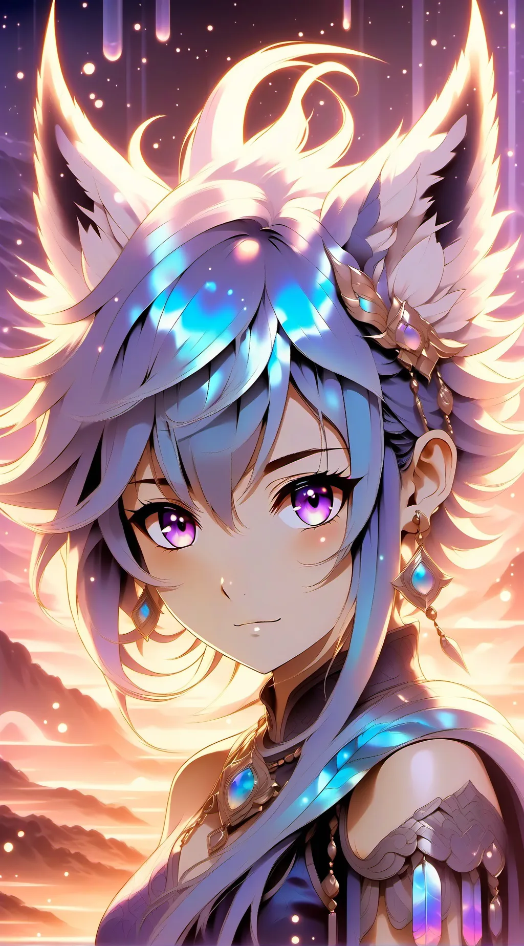 ai character: cat girl background