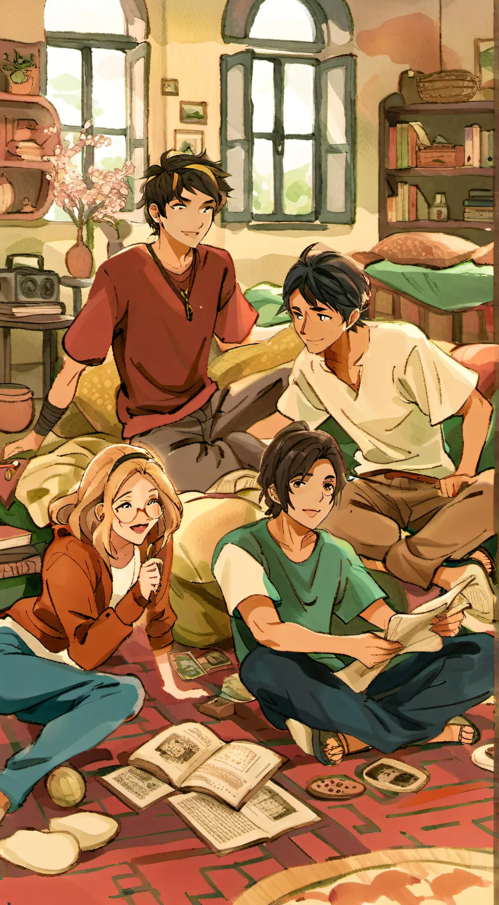 ai character: pjo sleepover background