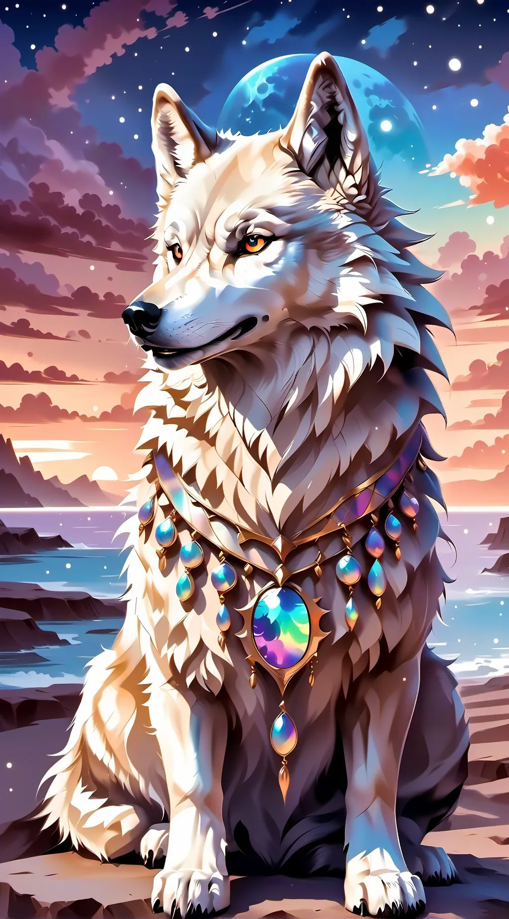 ai character: Wolf and kid background