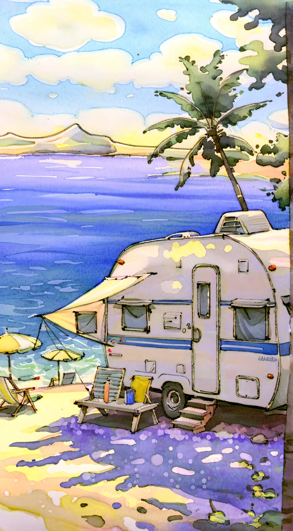 ai character: CH beach! background