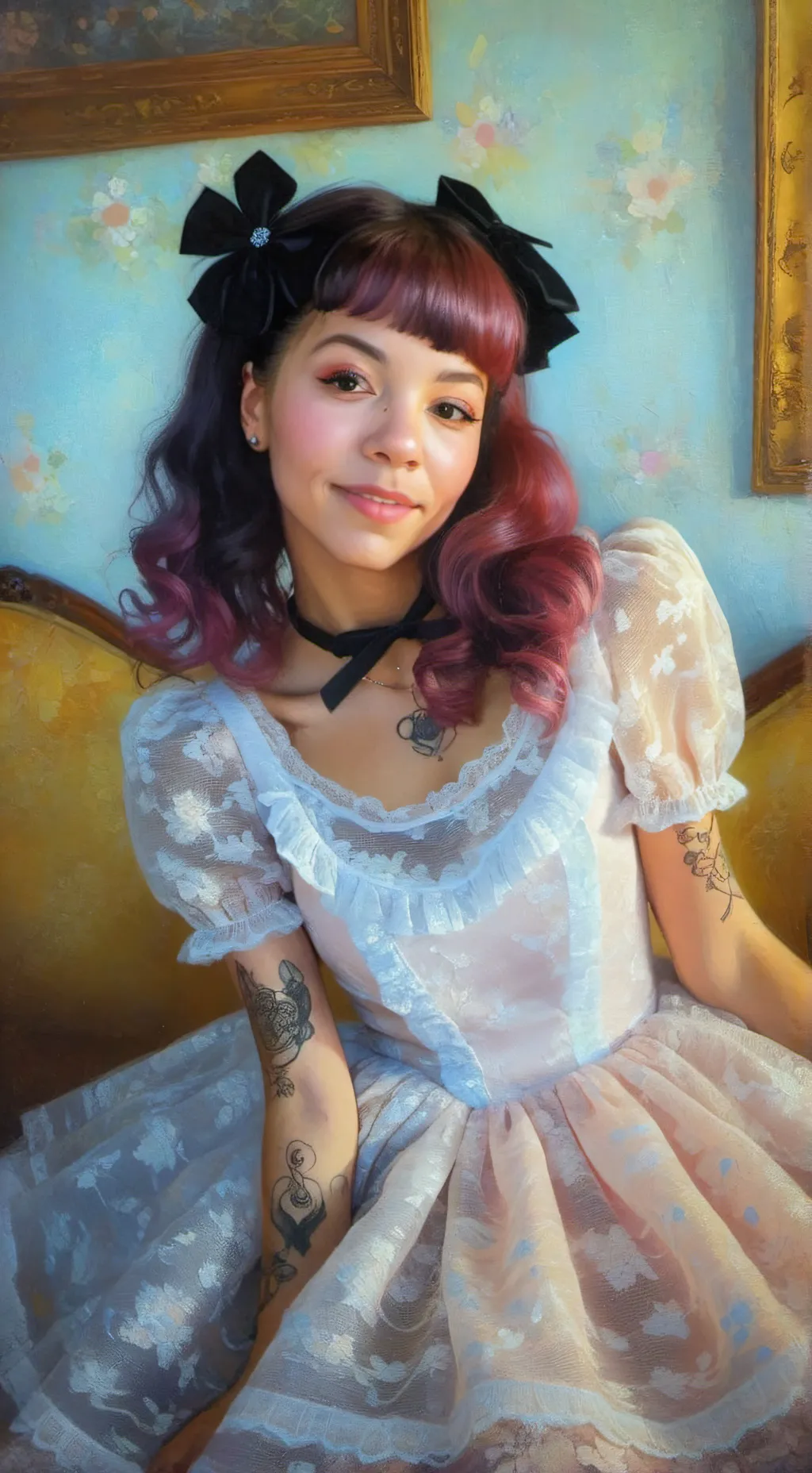 ai character: Melanie Martinez  background