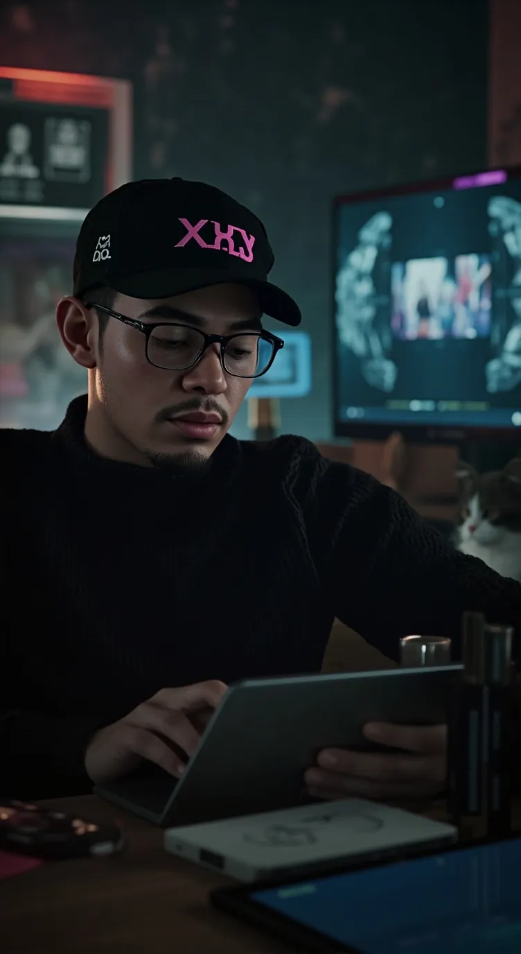 ai character: hearsmandyworld!💜 background