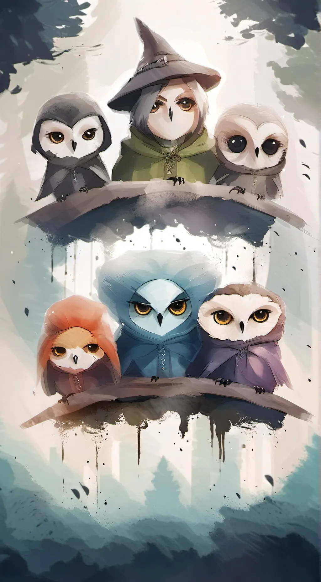 ai character: Coven head puppets background