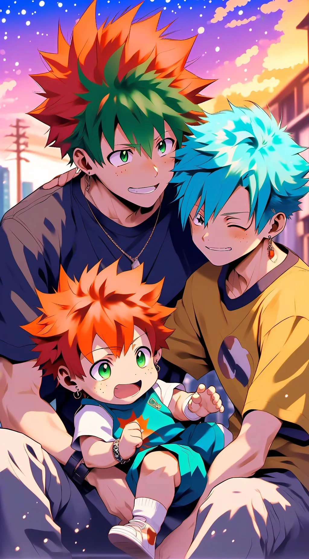 ai character: Todoroki y Bakugou background