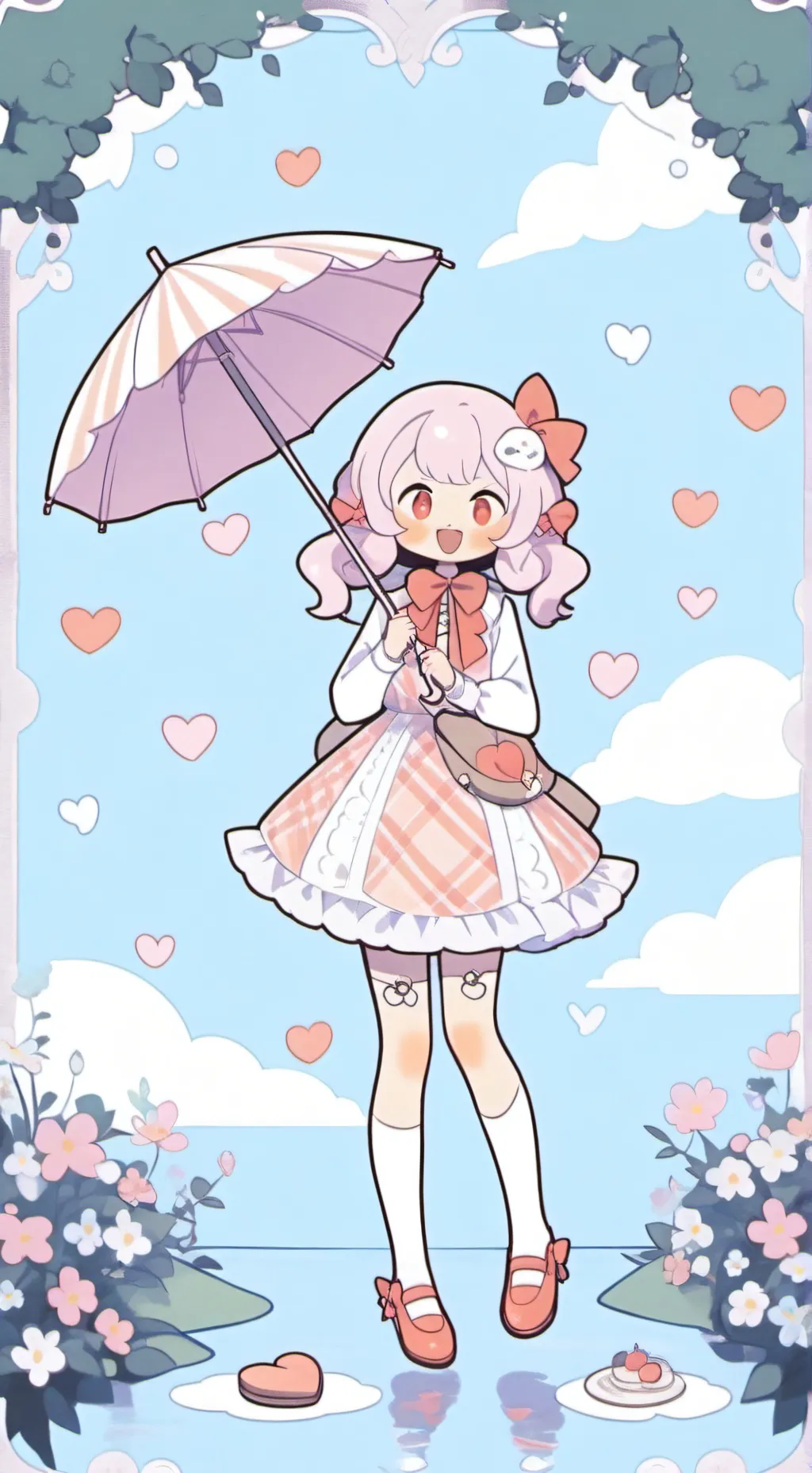 ai character: Cherry blossom background