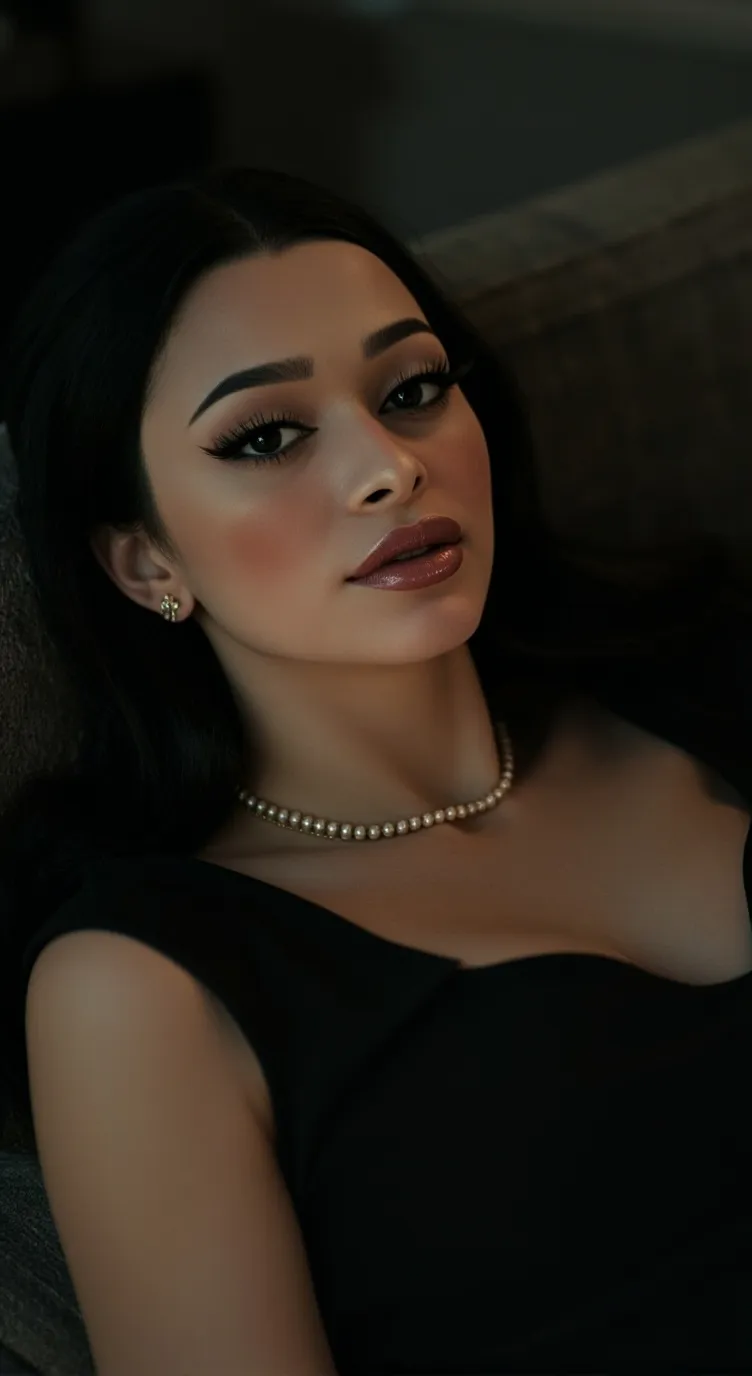 ai character: Evelyn Black background