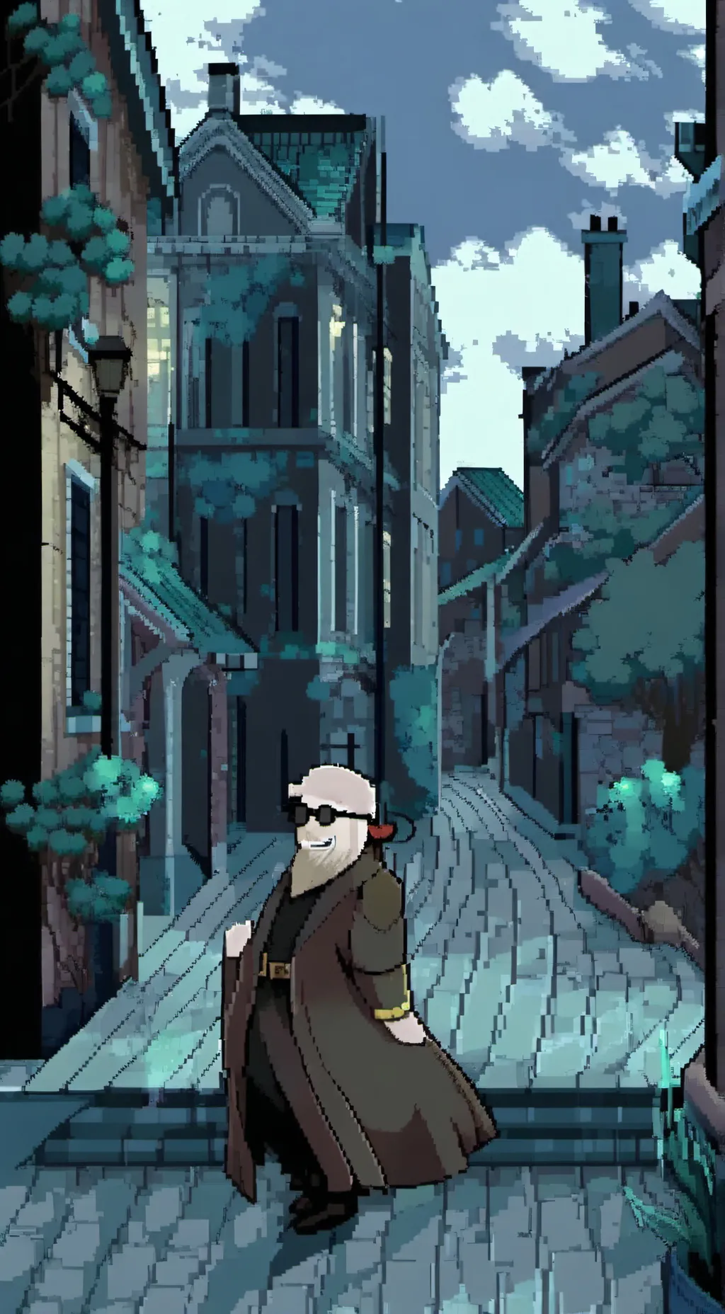 ai character: Groovydominoes52  background