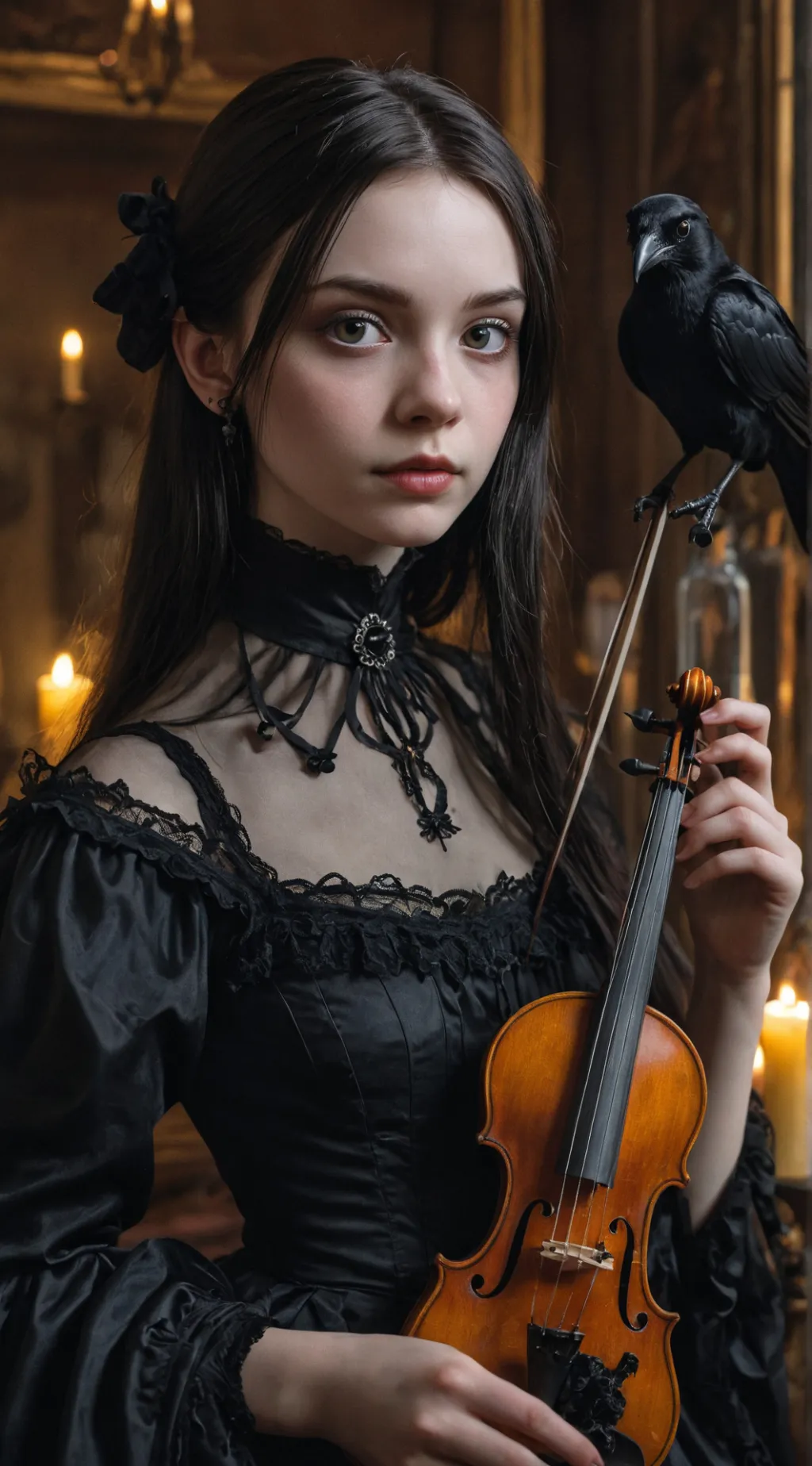 ai character: Wednesday Addams background