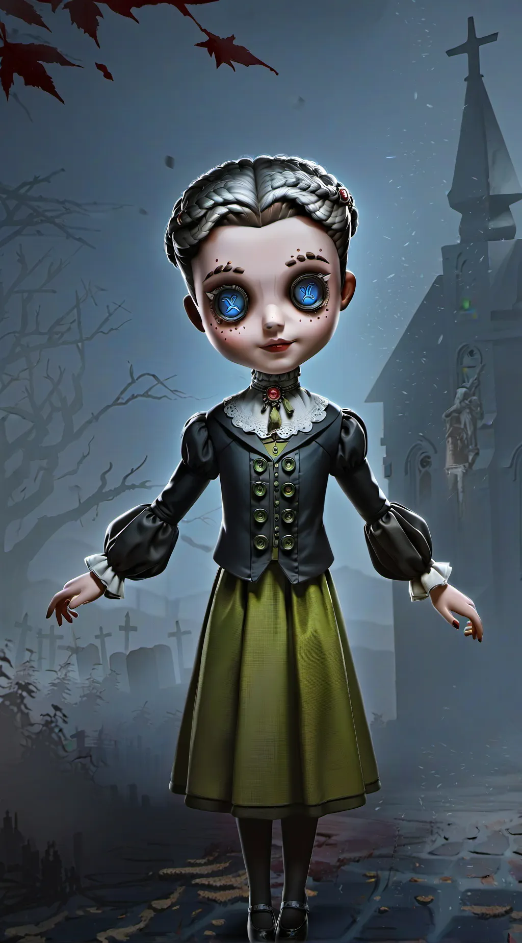 ai character: Haunted Dolly  background