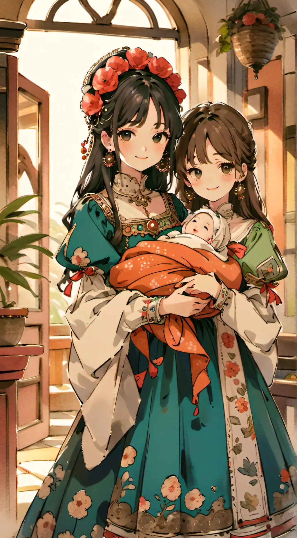 ai character: alice,Dani y dafne background