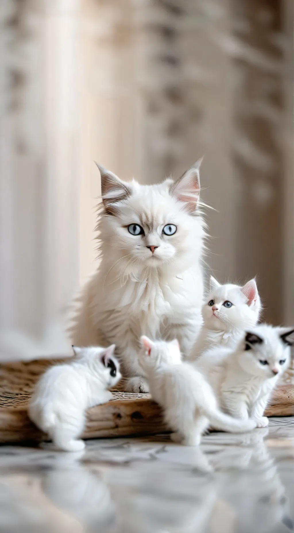 ai character: Mama cat background