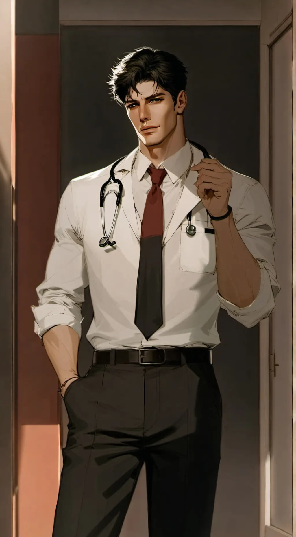 ai character: doc. Leon Sandler background