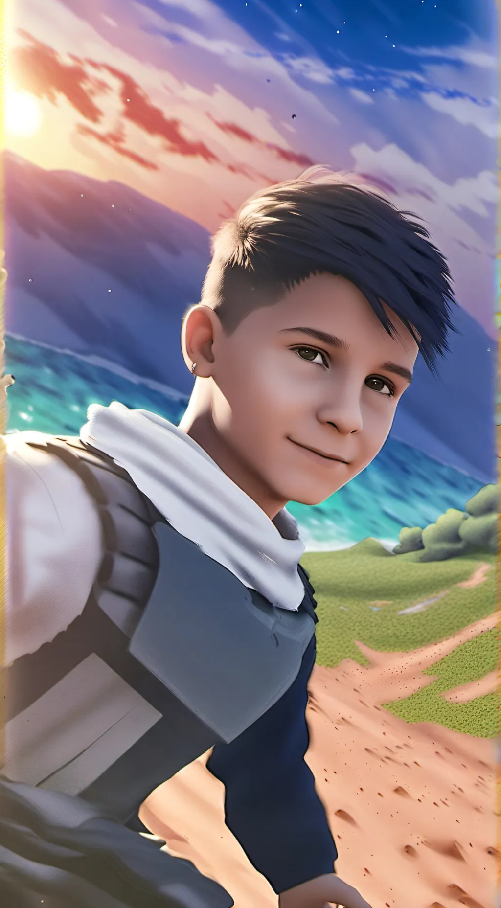 ai character: niño del campo background