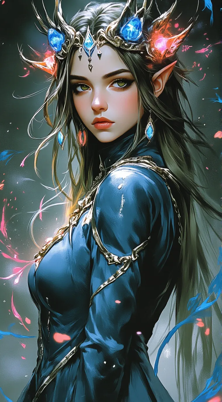 ai character: cute elf girl background