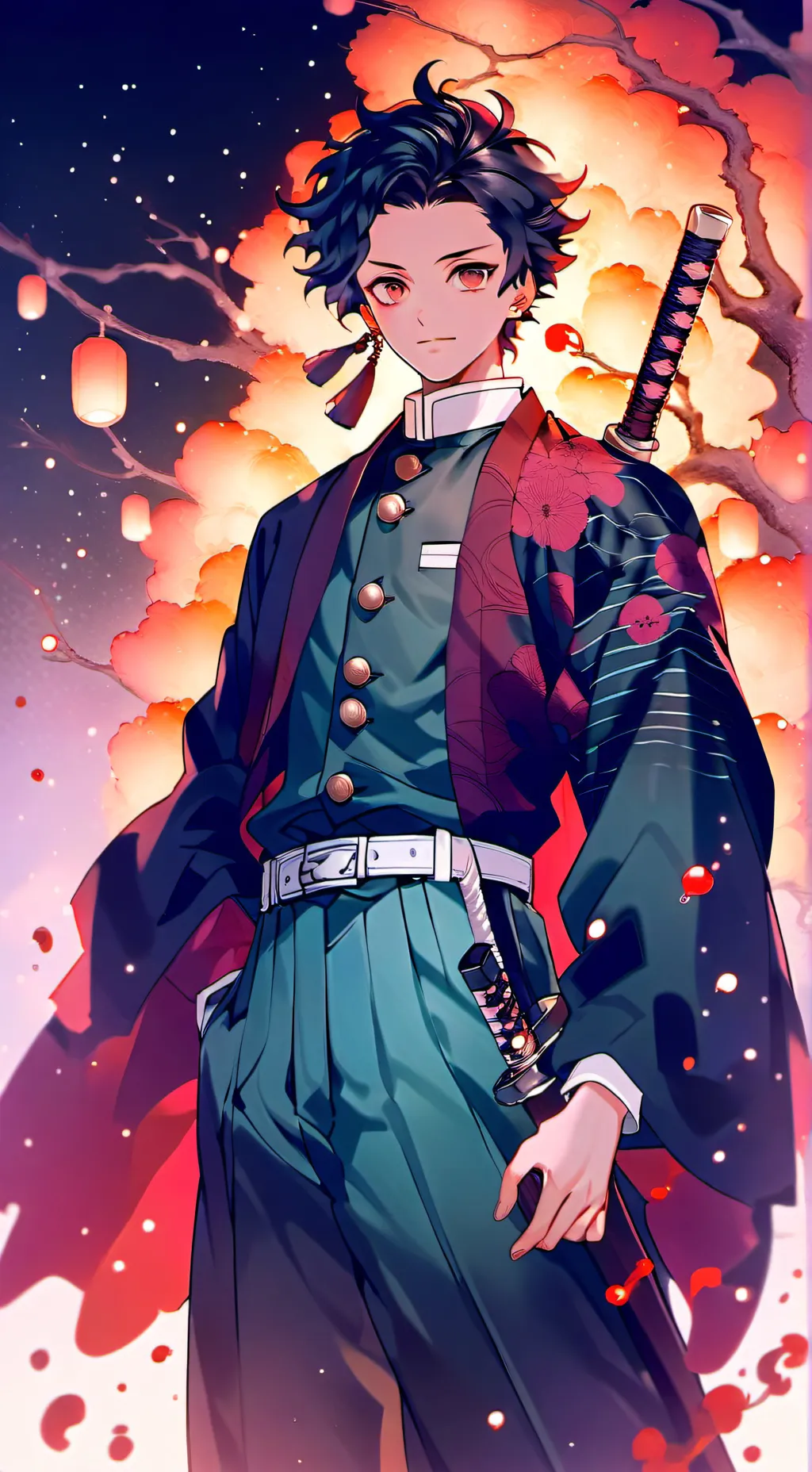 ai character: tanjiro  background