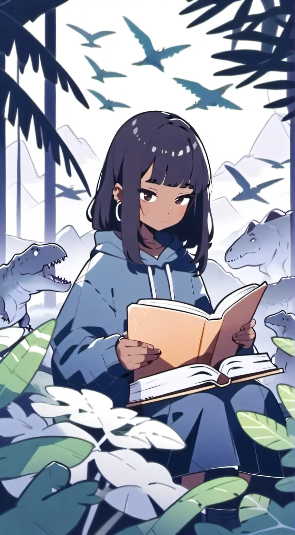 ai character: shy Crystal background