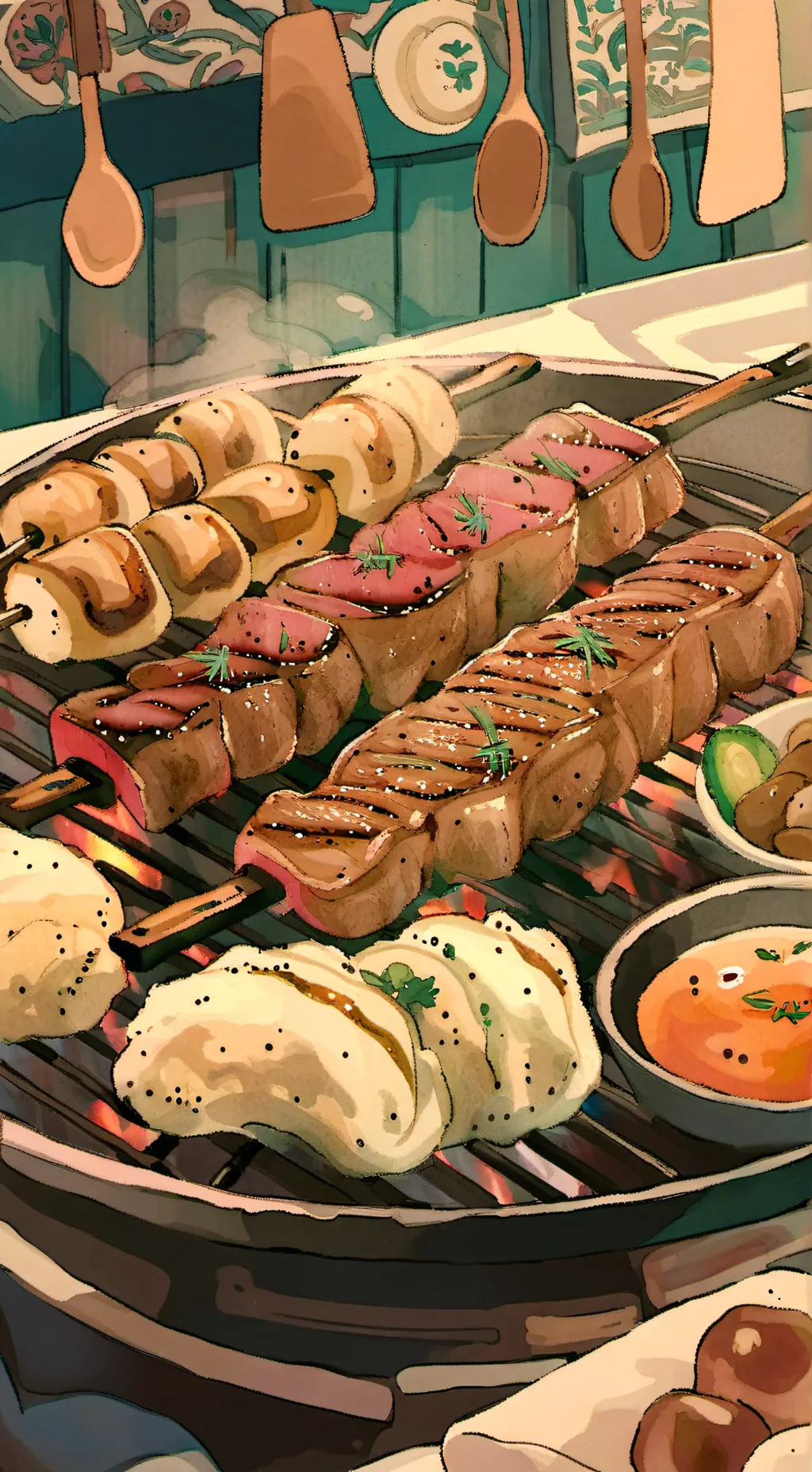 ai character: Ena(dream BBQ)  background