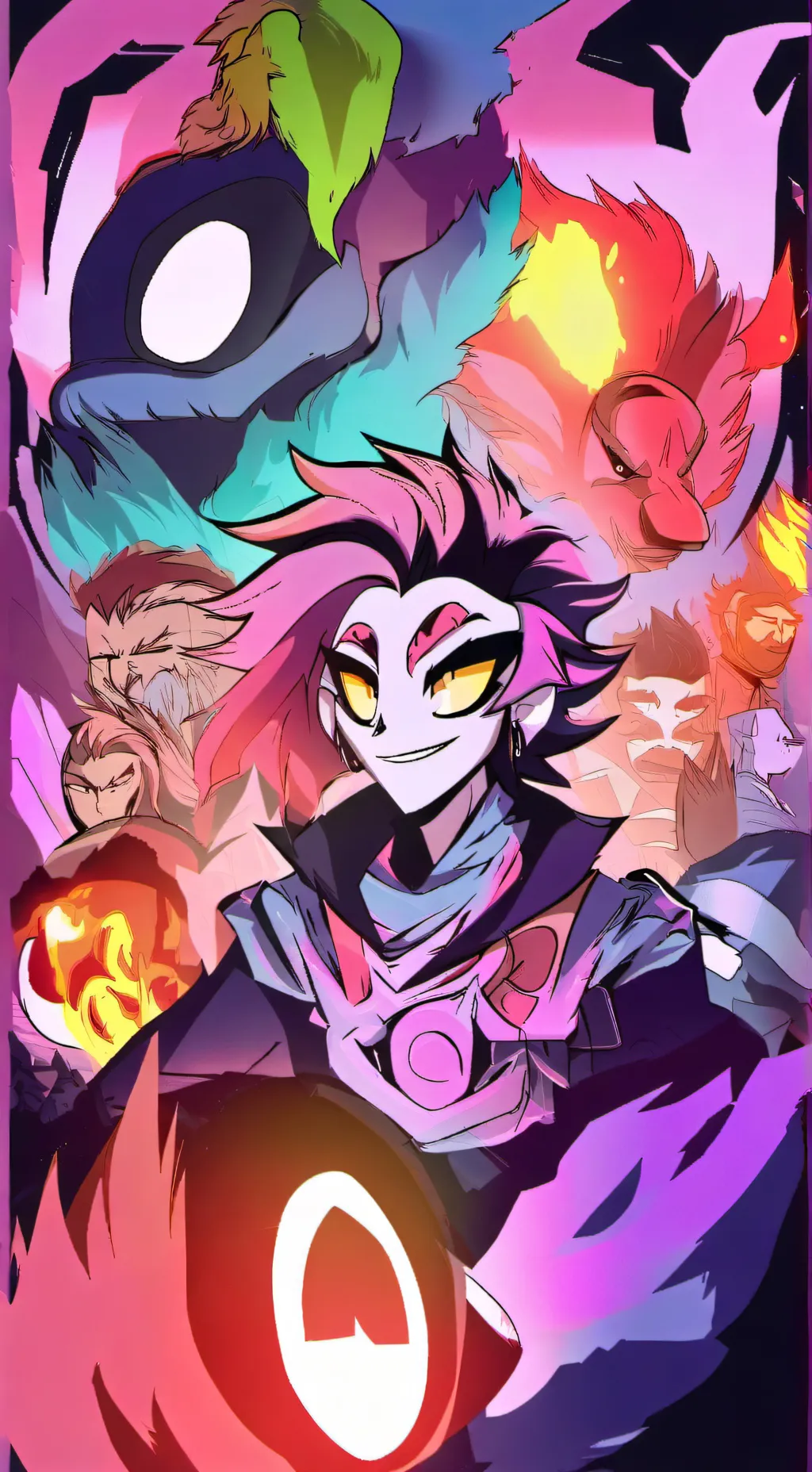 ai character: Mane hell six ￼ background