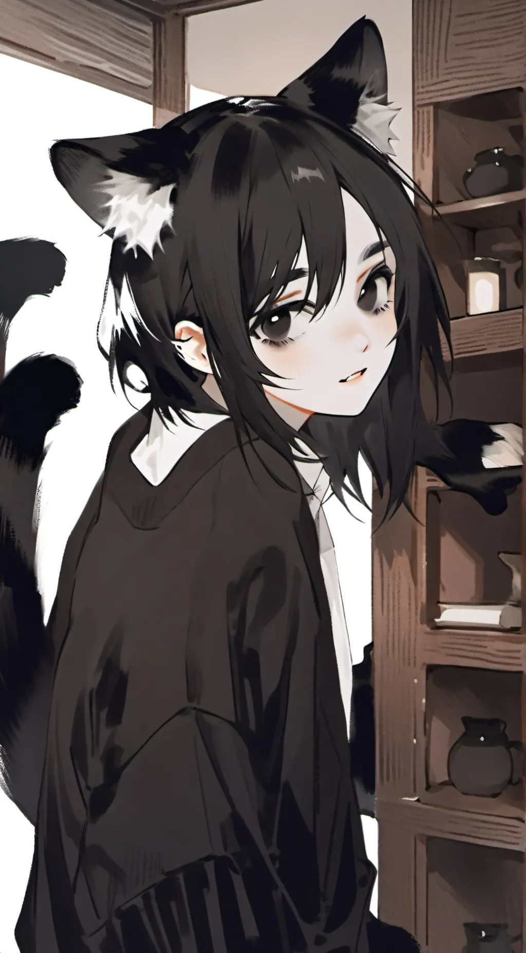 ai character: Panda Pied Furry Spirit background