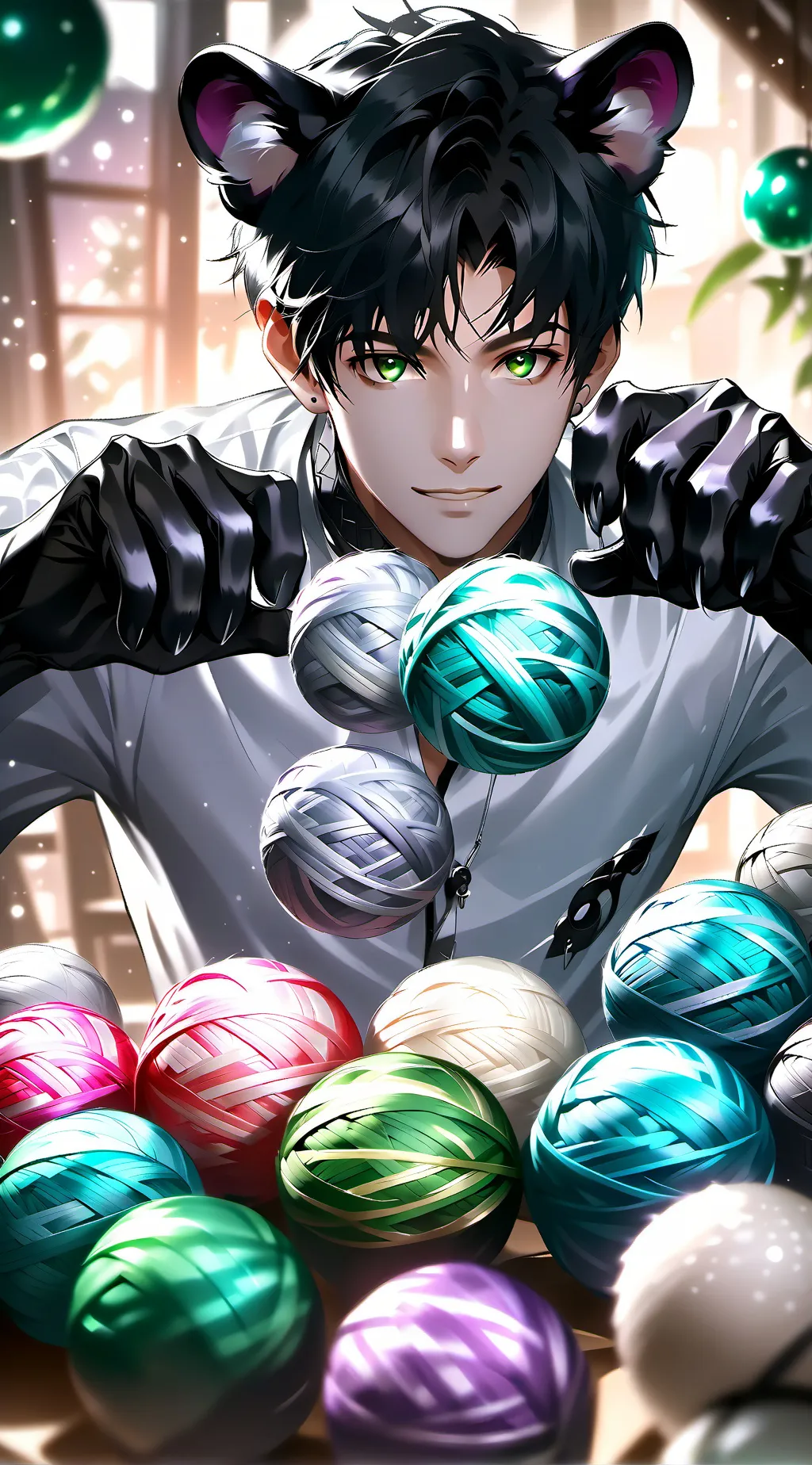 ai character: Yarn Panther Spirit background