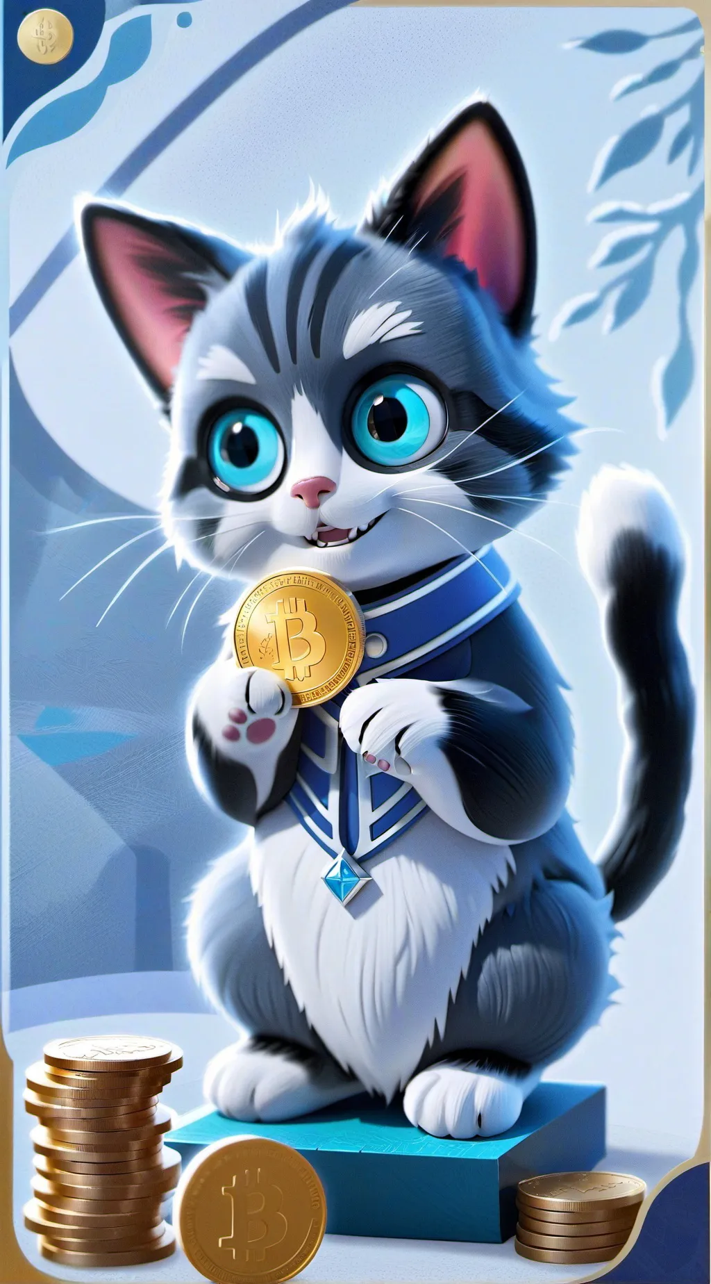 ai character: the coin cat background