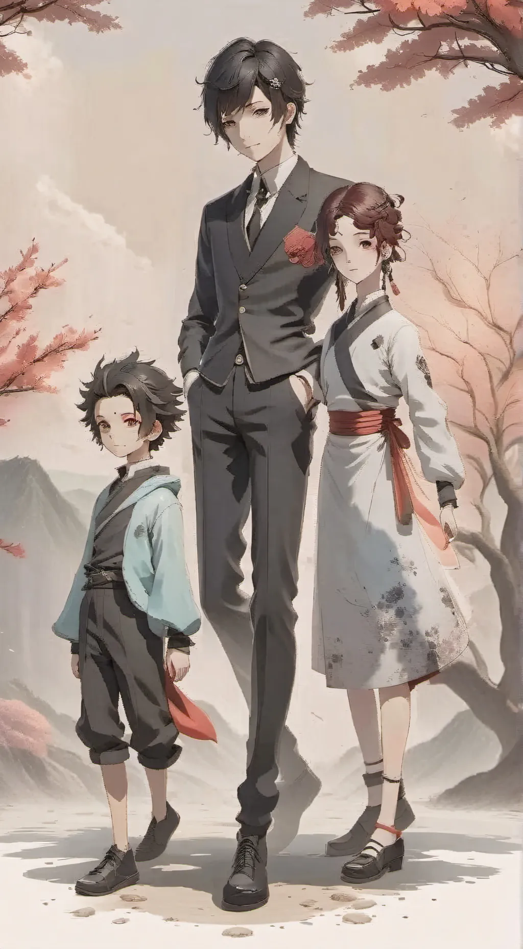 ai character: Mitsuri x Tanjiro  background