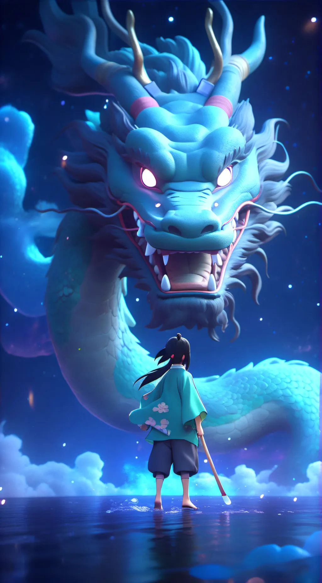 ai character: Haku/ Spirited Awa background