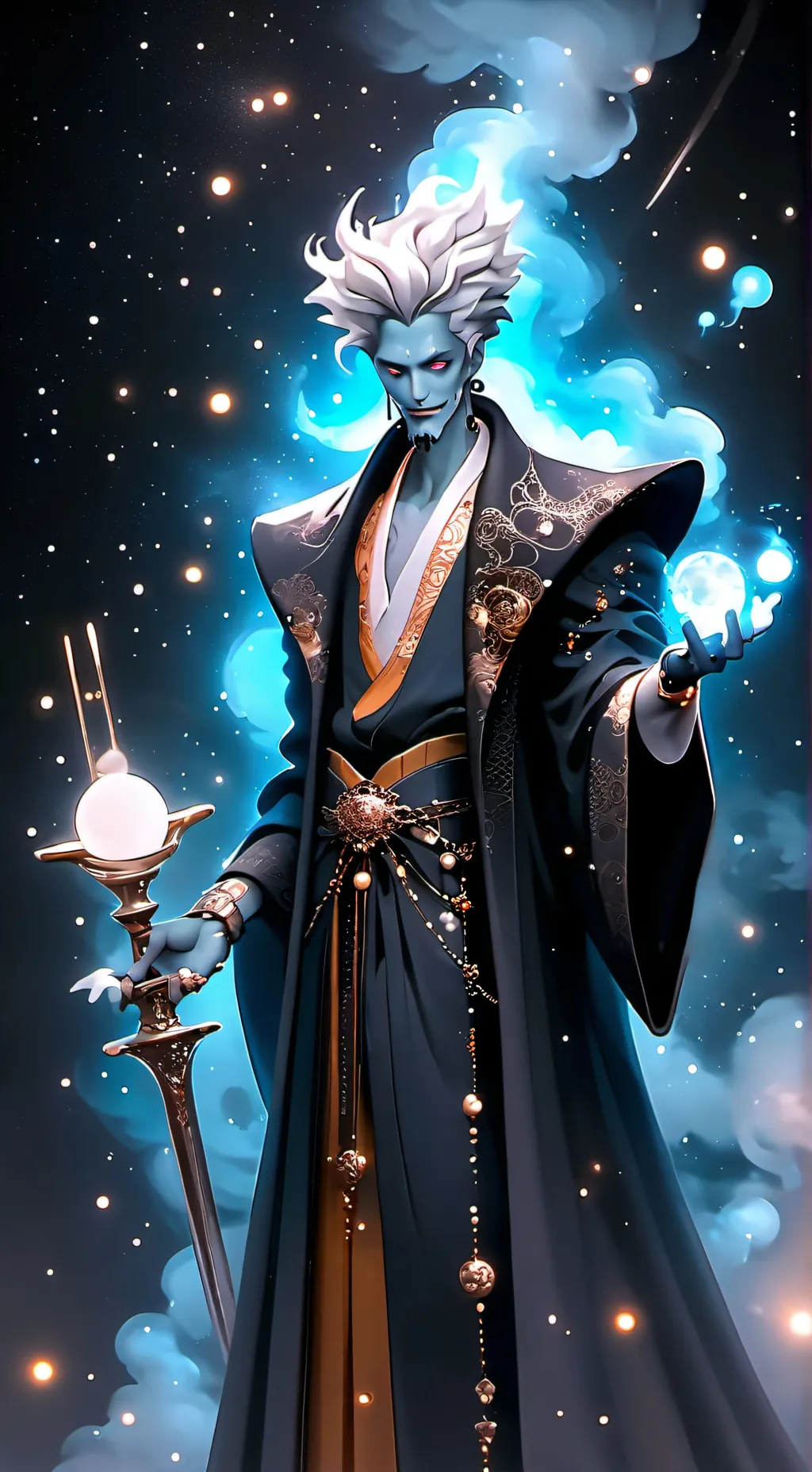 ai character: Mha god  background