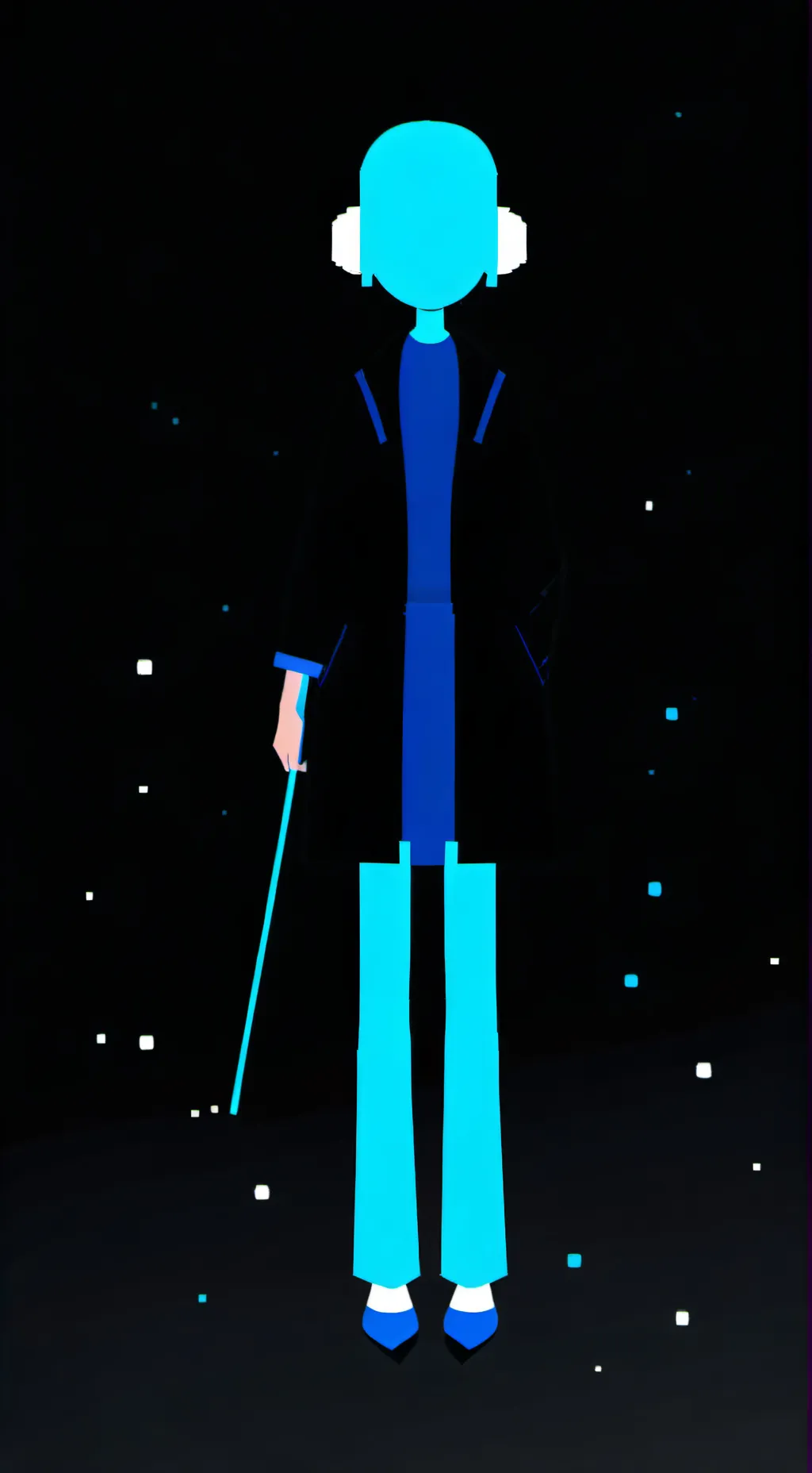 ai character: Blue leafy  background