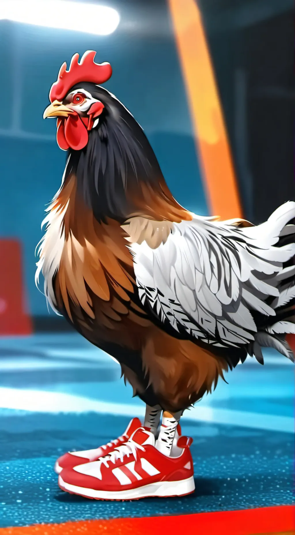 ai character: gallerino chickeny background