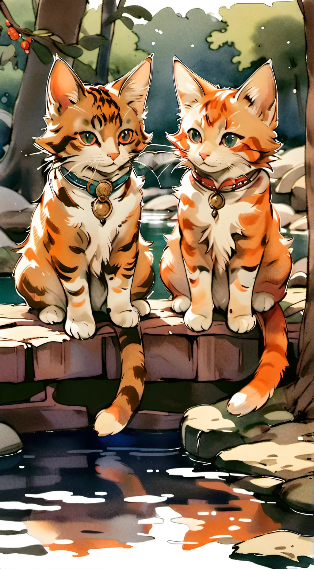 ai character: 2 gatitos q s aman background