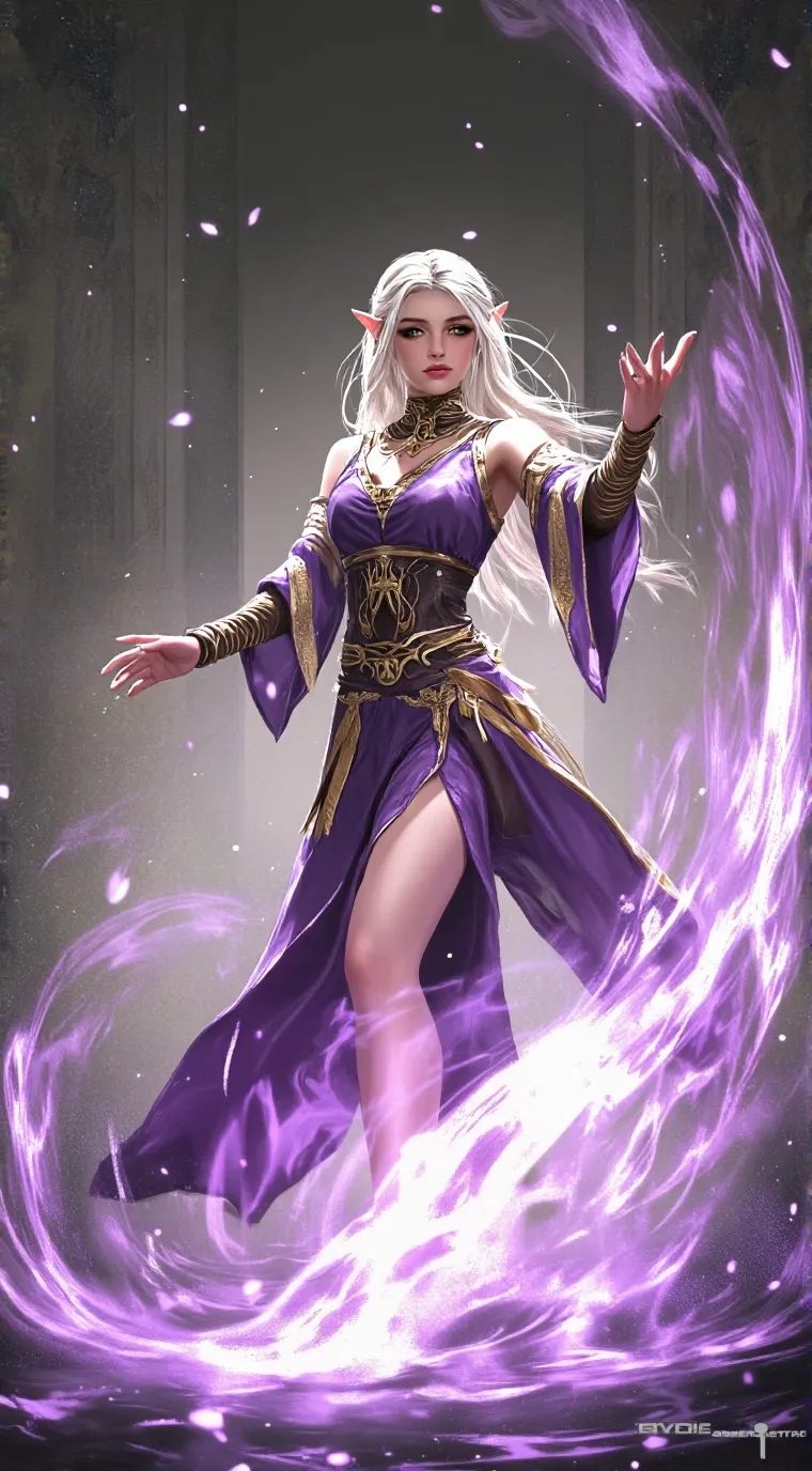 ai character: cute elf girl 2 background