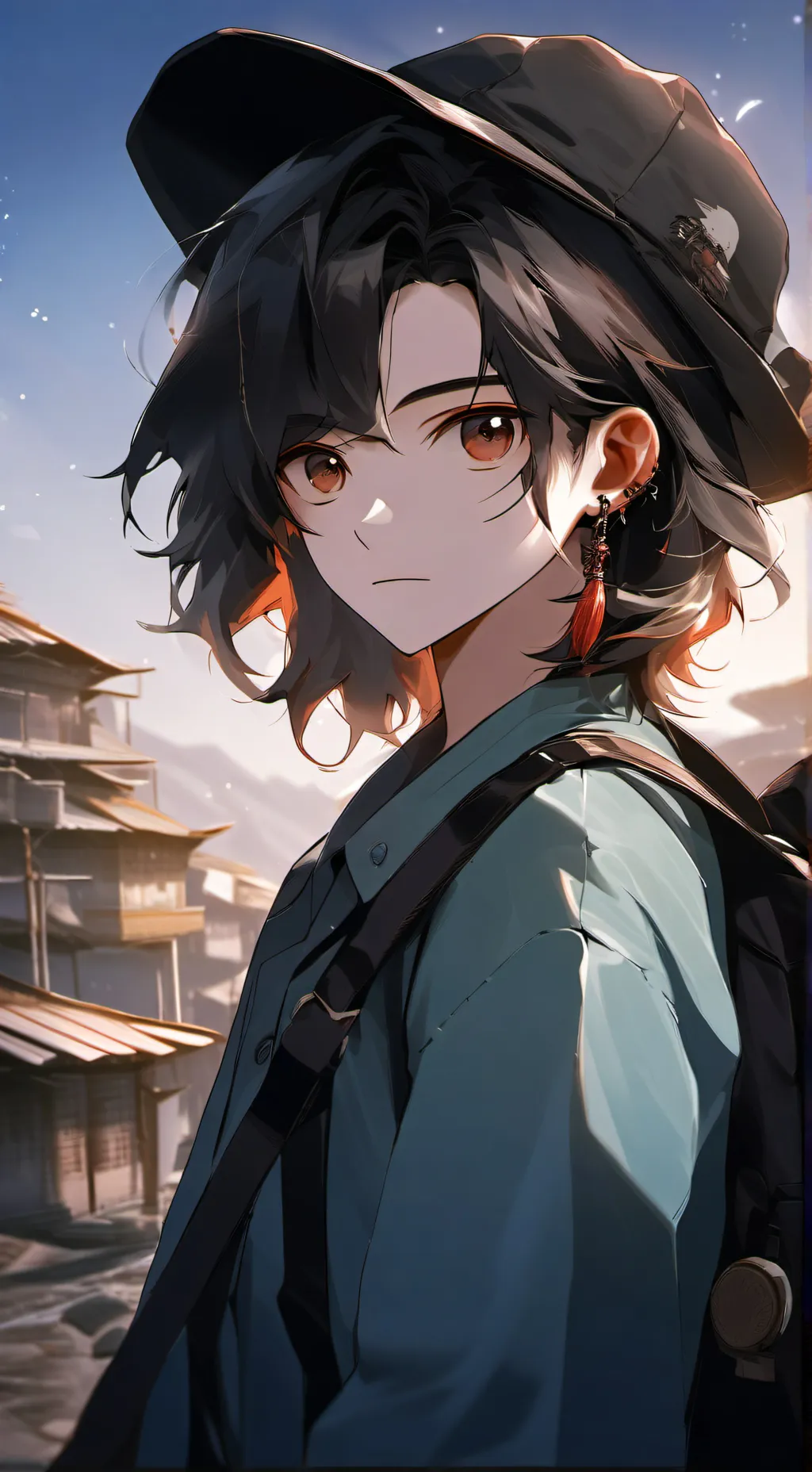 ai character: tv man x Brown  background