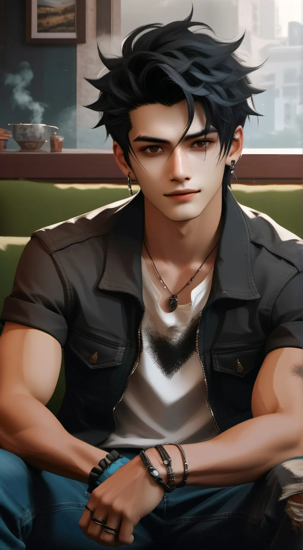 ai character: Blaze Robert  background