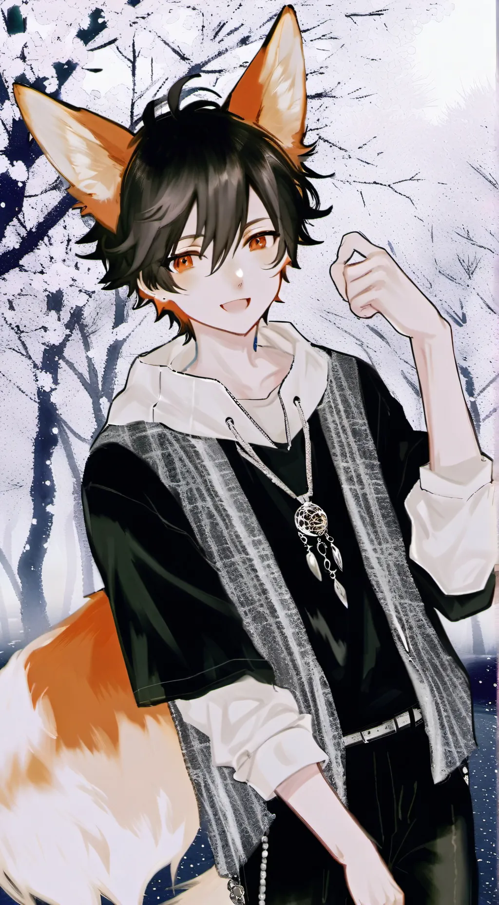 ai character: Digging Fox Furry background