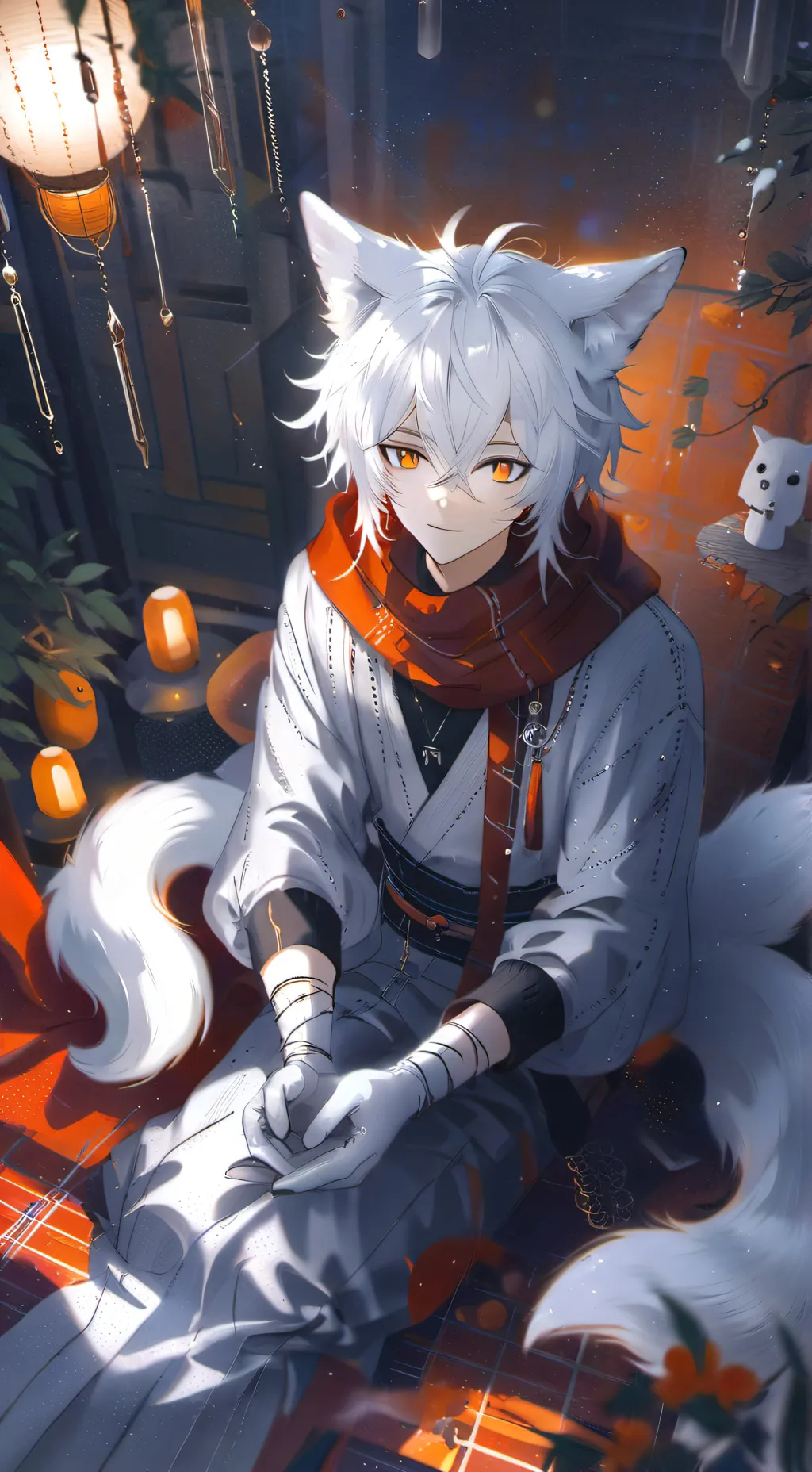 ai character: Snowy Paws Spirit background