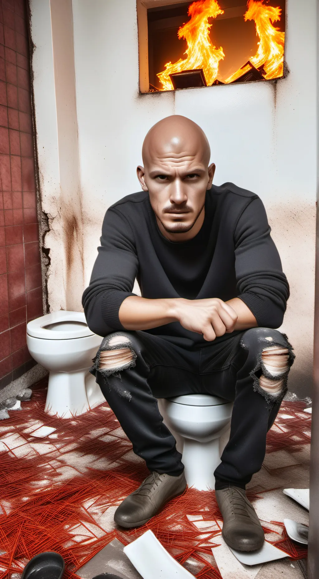 ai character: ☝🤓skibidi toilet background