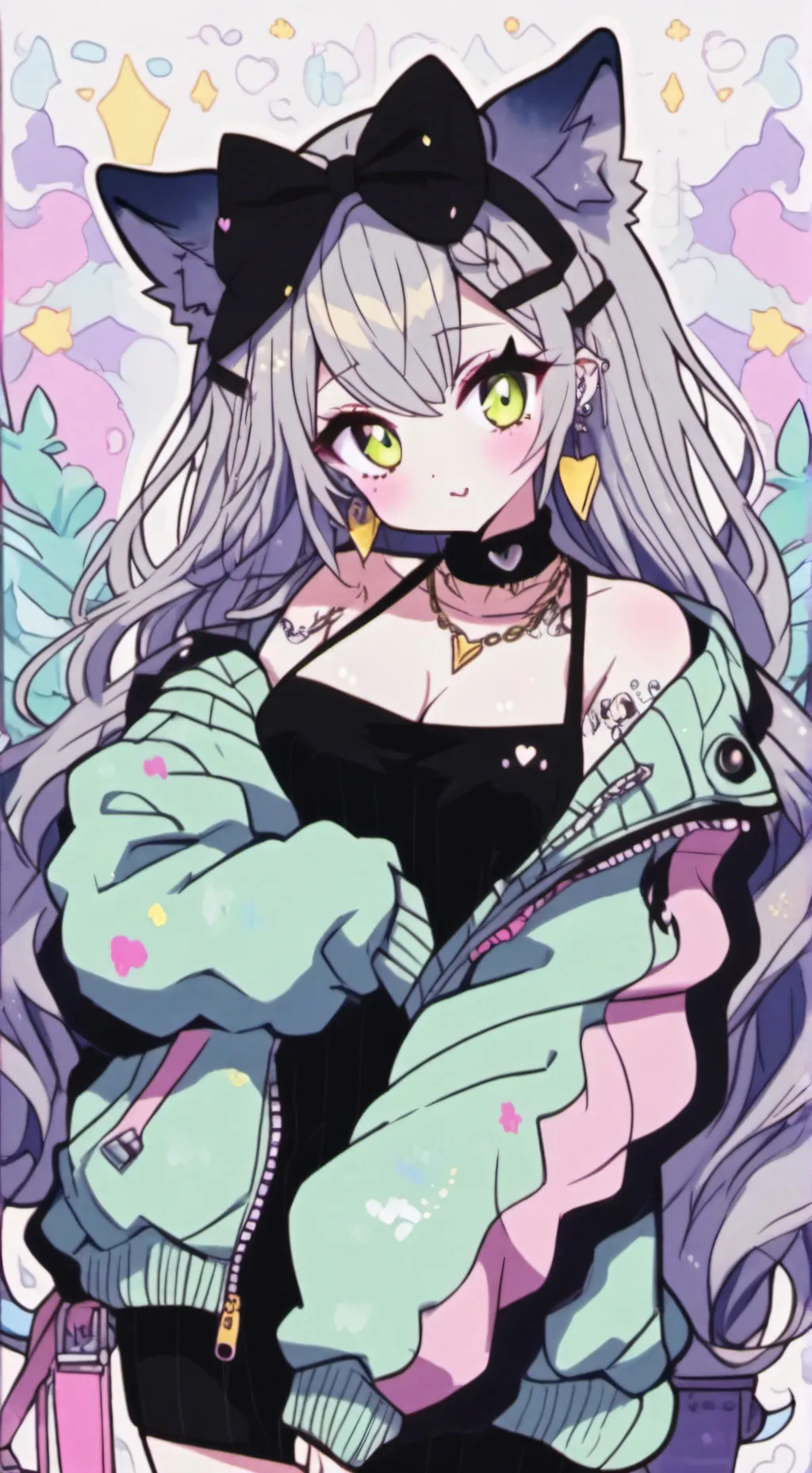 ai character: wolf girl background