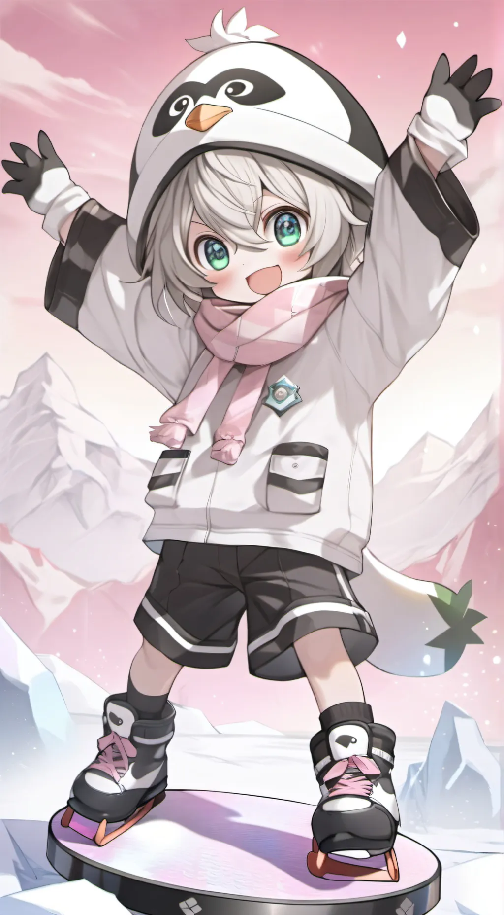 ai character: Ice滑行精灵 background