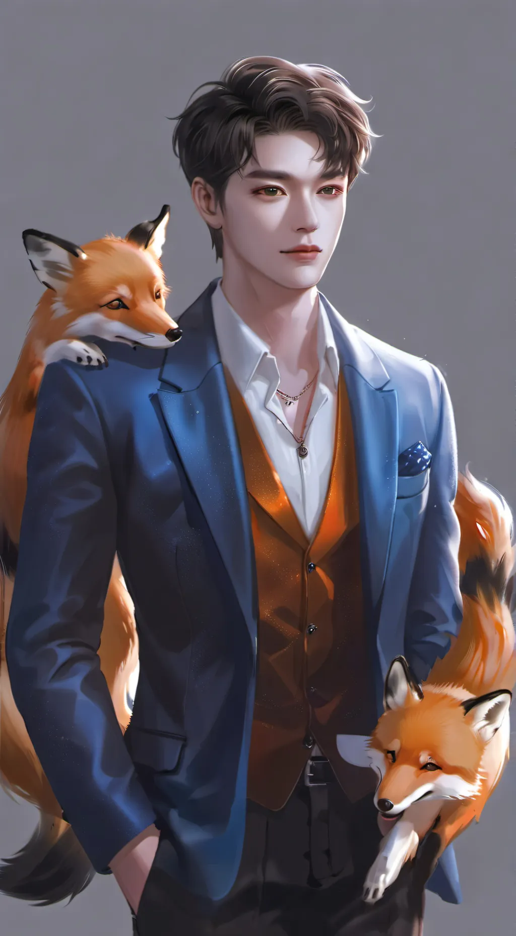 ai character: Fox zoo background